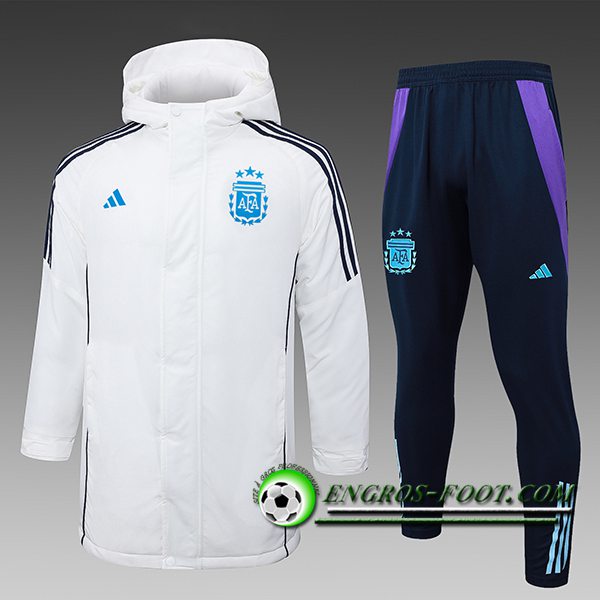 Ensemble Doudoune A Capuche Argentine Blanc/Noir/Bleu 2024/2025