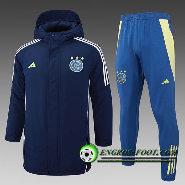 Ensemble Doudoune A Capuche Ajax Bleu Royal 2024/2025