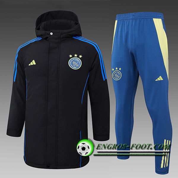 Ensemble Doudoune A Capuche Ajax Noir/Bleu 2024/2025