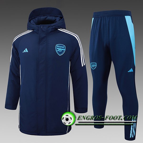 Ensemble Doudoune A Capuche Arsenal Bleu Royal 2024/2025