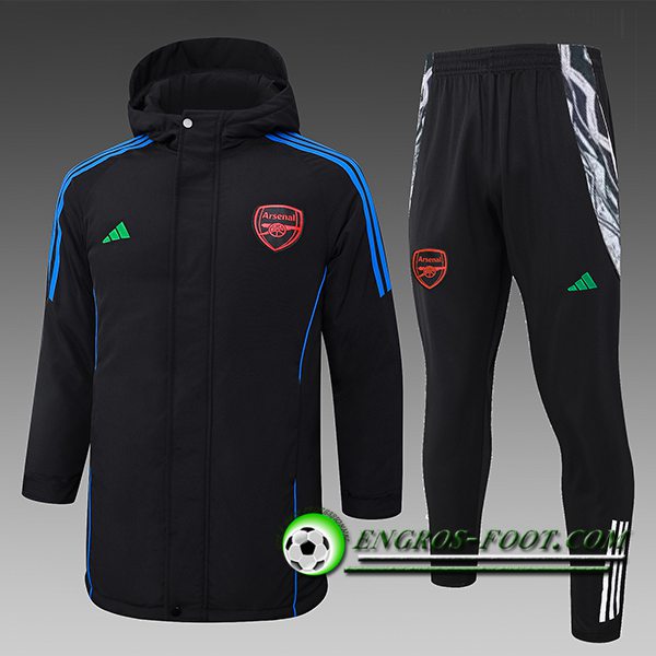 Ensemble Doudoune A Capuche Arsenal Noir/Bleu 2024/2025