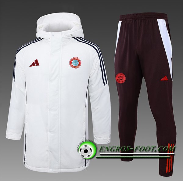 Ensemble Doudoune A Capuche Bayern Munich Blanc/Noir/Rouge 2024/2025