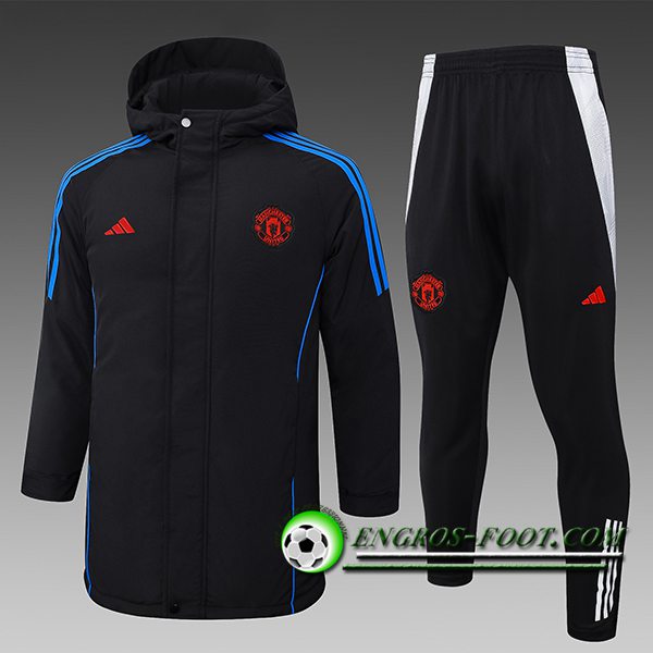 Ensemble Doudoune A Capuche Manchester United Bleu/Blanc/Blanc 2024/2025