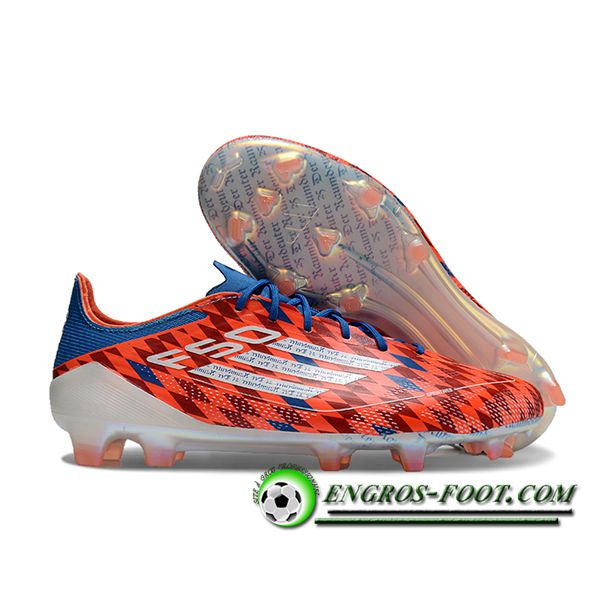 Adidas Chaussures de Foot F50 ELITE FG Orange/Noir/Bleu