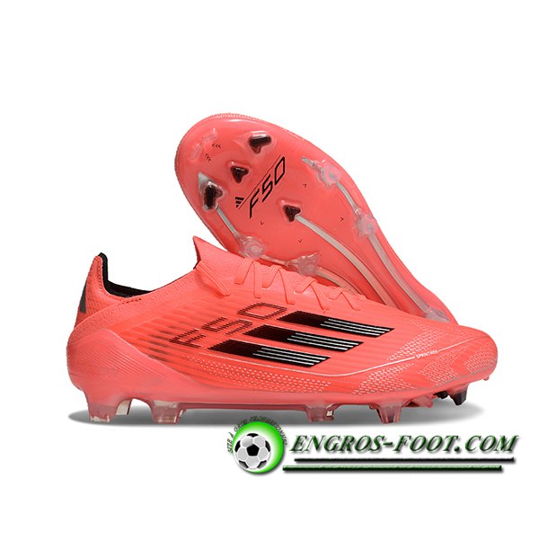 Adidas Chaussures de Foot F50 ELITE FG Orange/Noir -02