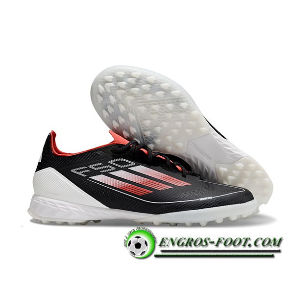 Adidas Chaussures de Foot F50 PRO TF Noir/Blanc/Rouge