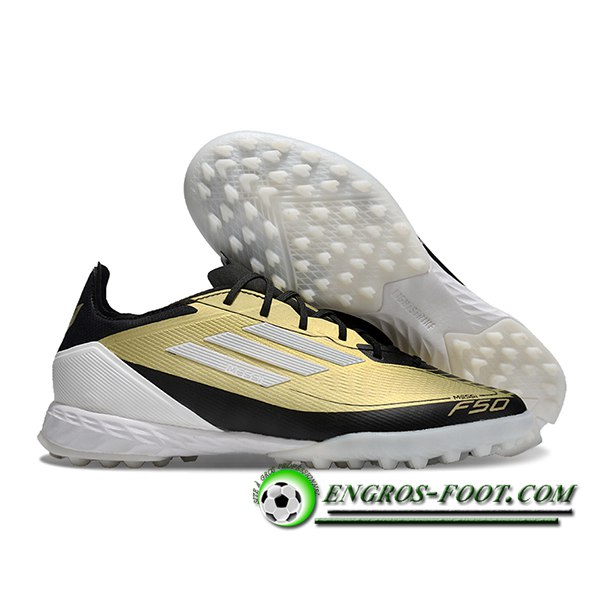 Adidas Chaussures de Foot F50 PRO TF Noir/Jaune/Blanc