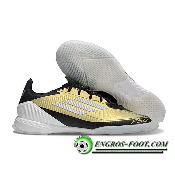 Adidas Chaussures de Foot F50 PRO IC Noir/Jaune/Blanc