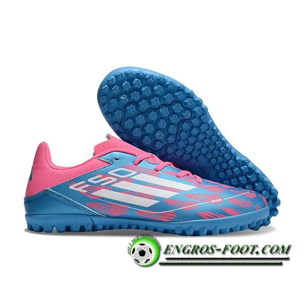 Adidas Chaussures de Foot F50 CLUB TF Bleu/Rose/Blanc