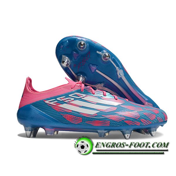 Adidas Chaussures de Foot F50 ELITE SG Bleu/Rose/Blanc