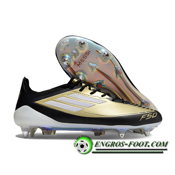 Adidas Chaussures de Foot F50 ELITE SG Noir/Jaune/Blanc