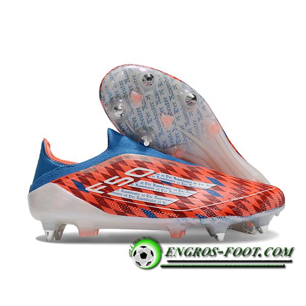 Adidas Chaussures de Foot F50 Elite Laceless SG Orange/Bleu