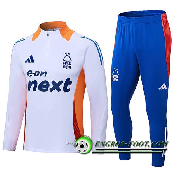 Ensemble Survetement de Foot Nottingham Forest Blanc/Orange/Bleu 2024/2025