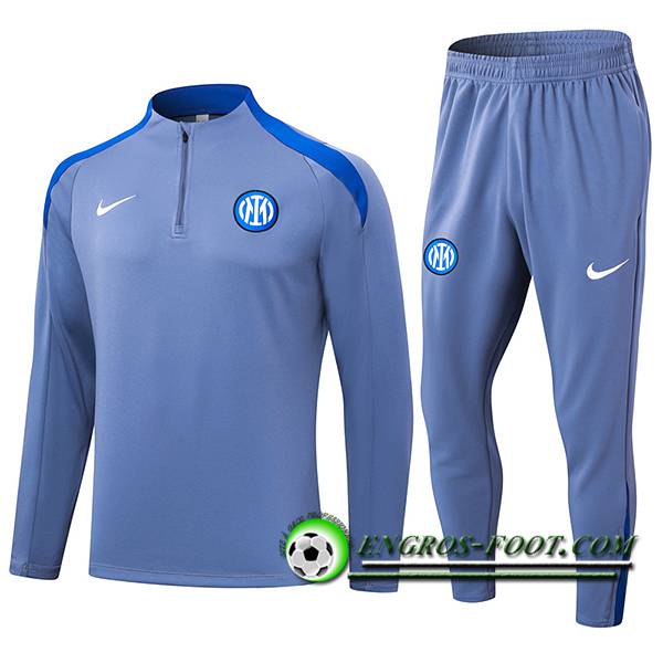 Ensemble Survetement de Foot Inter Milan Gris/Bleu 2024/2025