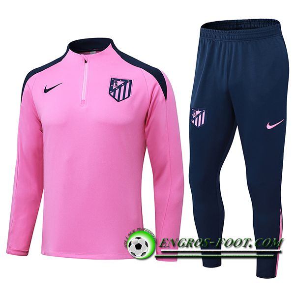 Ensemble Survetement de Foot Atletico Madrid Rose/Bleu 2024/2025