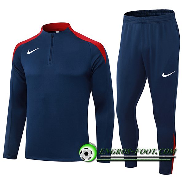 Ensemble Survetement de Foot Nike Bleu/Rouge 2024/2025