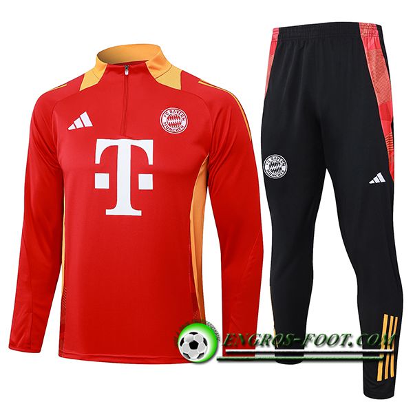 Ensemble Survetement de Foot Bayern Munich Rouge/Orange 2024/2025