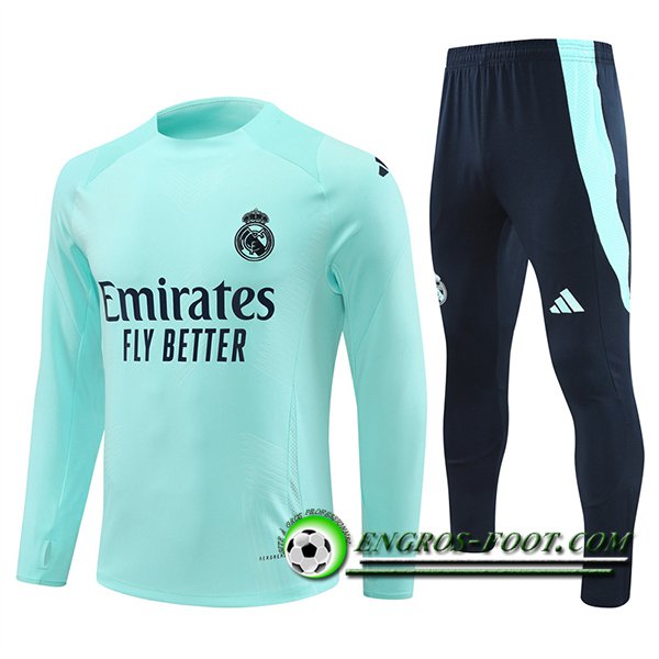 Ensemble Survetement de Foot Real Madrid Bleu/Noir 2024/2025