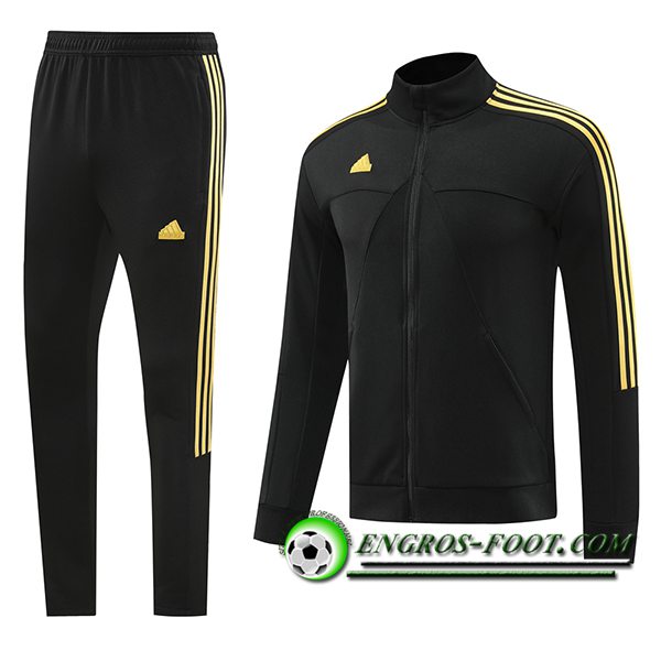 Ensemble Survetement de Foot Veste Foot Adidas Noir/Jaune 2024/2025