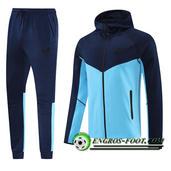 Ensemble Survetement Veste A Capuche Coupe-Vent Adidas Bleu 2024/2025