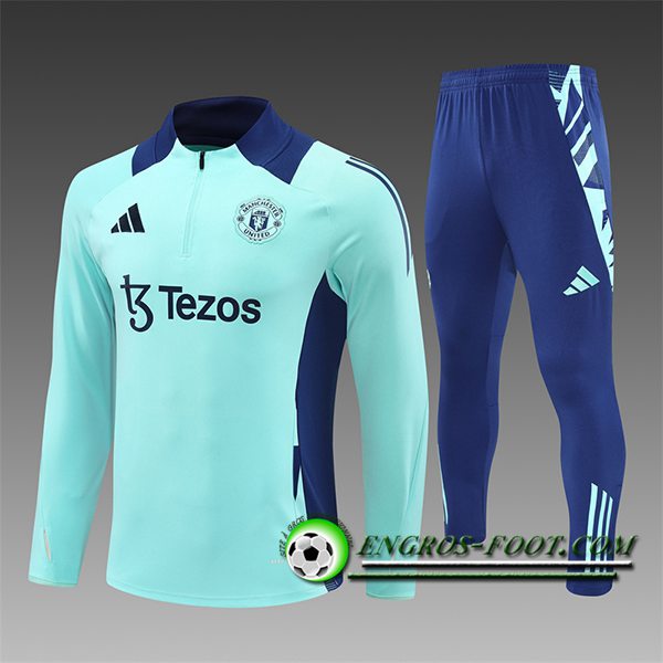 Ensemble Survetement de Foot Manchester United Enfant Bleu 2024/2025