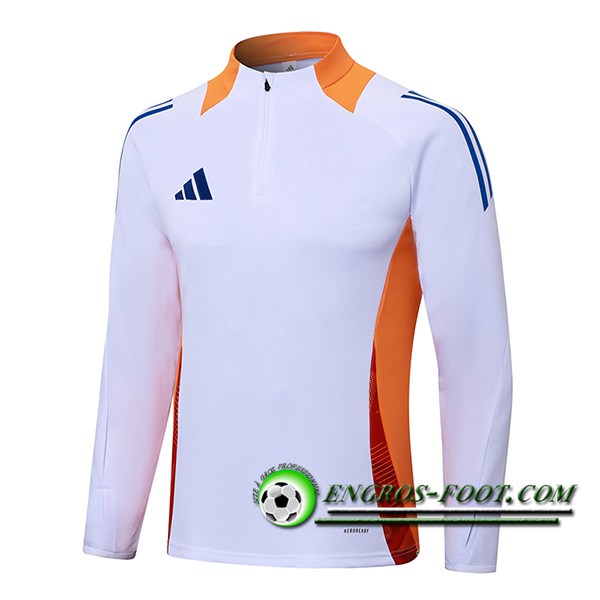 Sweatshirt Training Adidas Blanc/Orange/Bleu 2024/2025