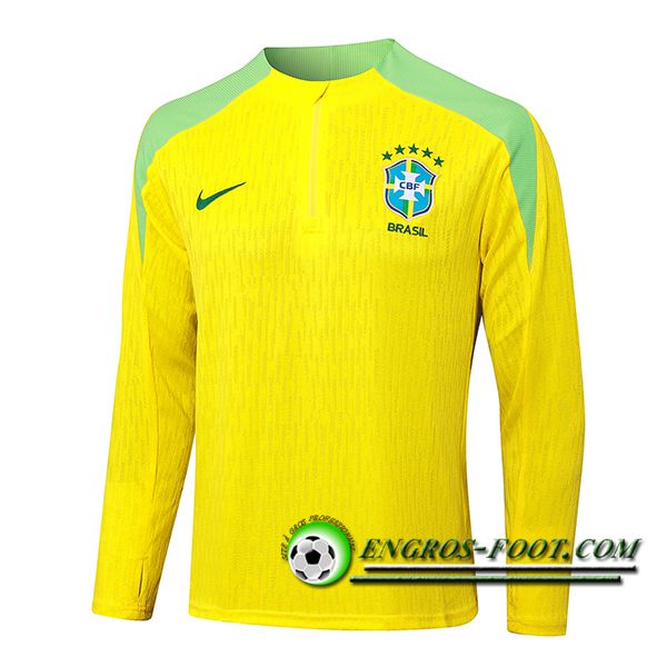 Sweatshirt Training Brésil Jaune/Vert 2024/2025 -02