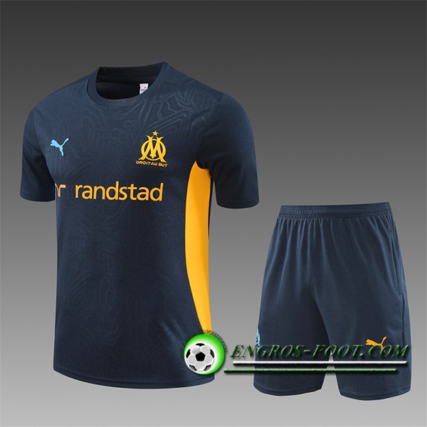 Ensemble Training T-Shirts Marseille Enfant Bleu Royal 2024/2025