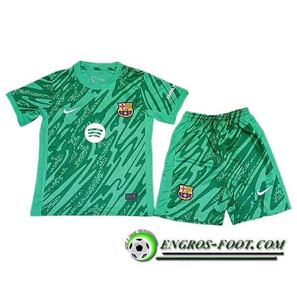 Maillot de Foot Barcelone Enfant Gardien De But Vert 2024/2025