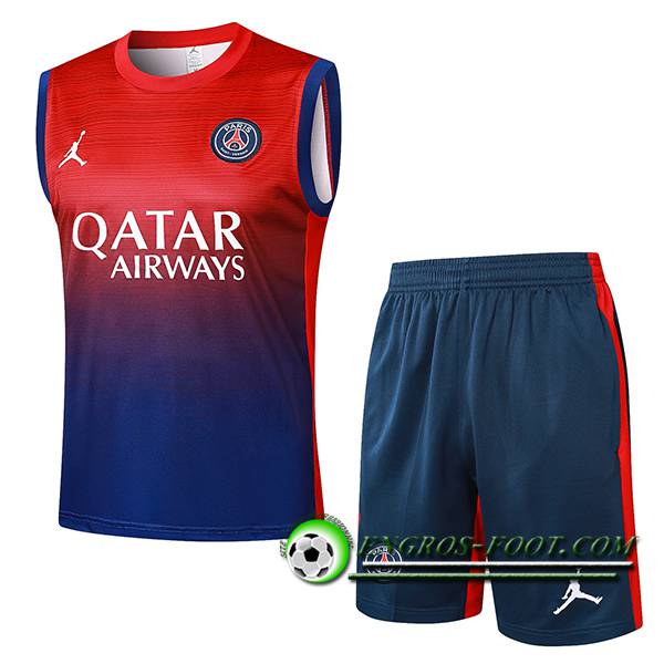 Ensemble Training Debardeur PSG Rouge/Bleu 2024/2025 -02