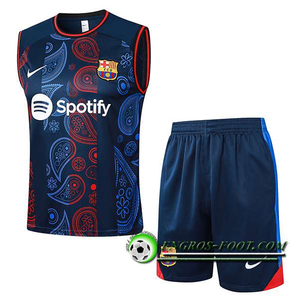 Ensemble Training Debardeur FC Barcelone Bleu/Rouge 2024/2025