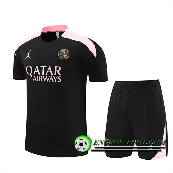 Ensemble Training T-Shirts PSG Noir/Rose 2024/2025