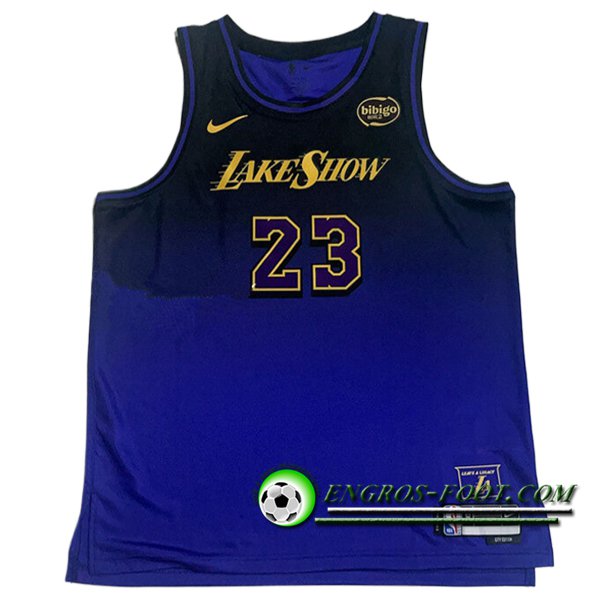 Maillot Los Angeles Lakers (JAMES #23) 2024/25 Noir/Pourpre/Jaune