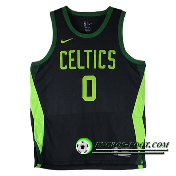 Maillot Boston Celtics (TATUM #0) 2024/25 Noir/Vert -03