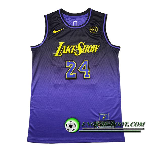 Maillot Los Angeles Lakers (BRYANT #24) 2024/25 Noir/Pourpre/Jaune