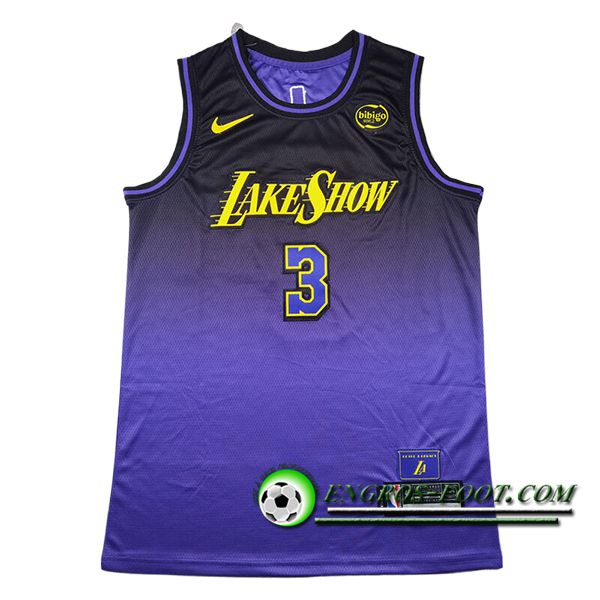 Maillot Los Angeles Lakers (DAVIS #3) 2024/25 Noir/Pourpre/Jaune