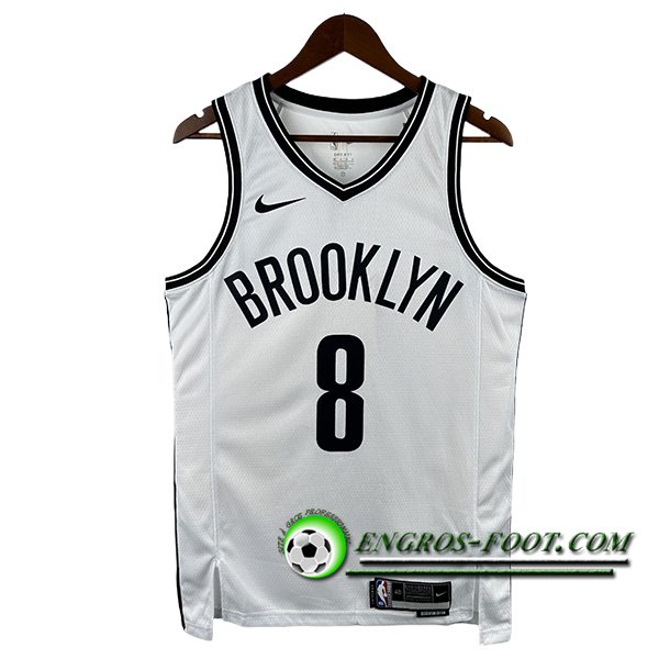 Maillot Brooklyn Nets (CUI #8) 2024/25 Blanc/Noir