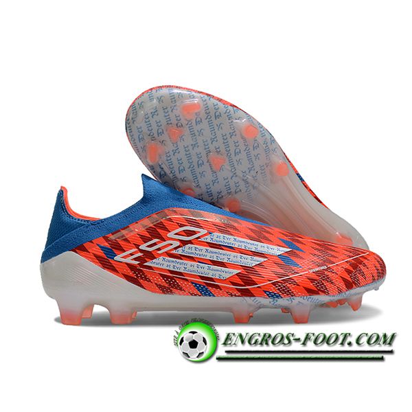 Adidas Chaussures de Foot F50 Elite Laceless FG Orange/Bleu