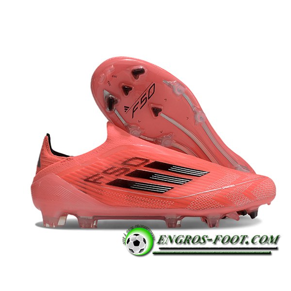 Adidas Chaussures de Foot F50 Elite Laceless FG Orange/Rose/Noir