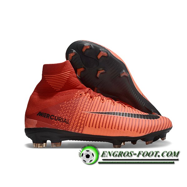 Nike Chaussures de Foot Zoom Superfly 5 Elite FG Orange/Rouge/Noir