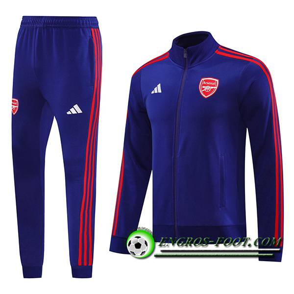 Ensemble Survetement de Foot Veste Foot Arsenal Bleu/Rouge 2024/2025