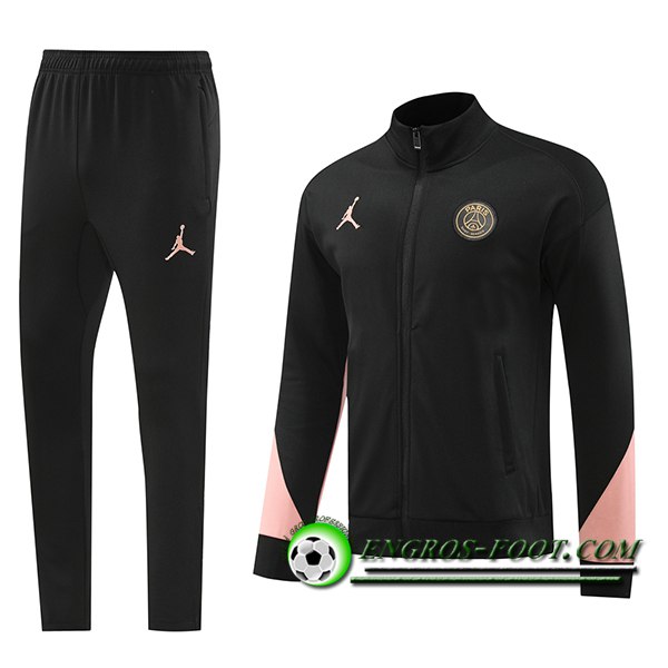 Ensemble Survetement de Foot Veste Foot PSG Noir/Rose 2024/2025