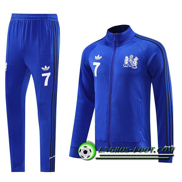 Ensemble Survetement de Foot Veste Foot Manchester United Bleu 2024/2025