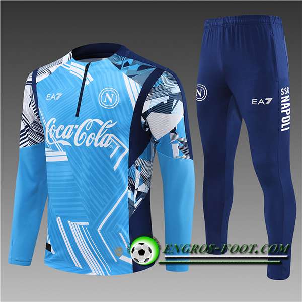 Ensemble Survetement de Foot SSC Naples Enfant Bleu 2024/2025