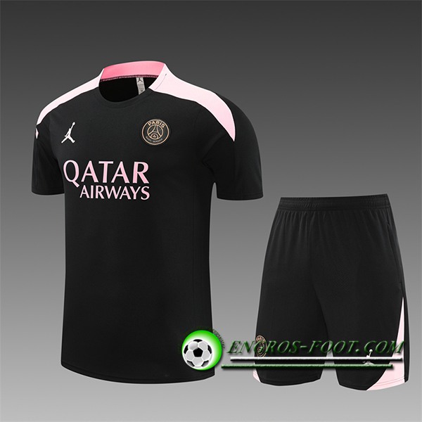 Ensemble Training T-Shirts PSG Enfant Noir/Rose 2024/2025