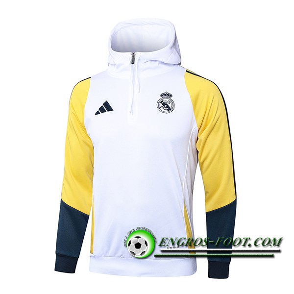 Veste A Capuche Real Madrid Blanc/Jaune/Bleu 2024/2025