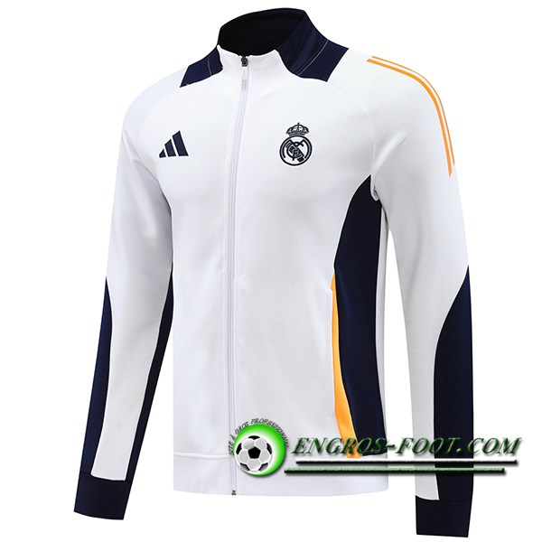 Veste Foot Real Madrid Blanc/Bleu/Orange 2024/2025