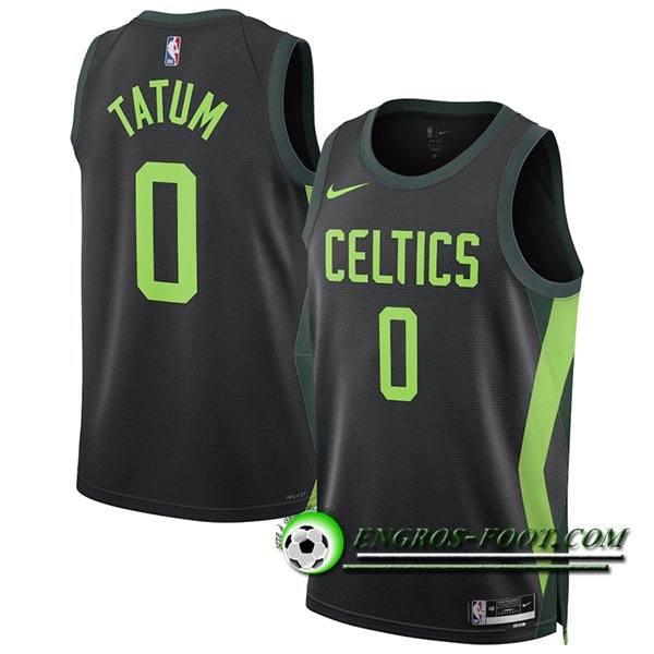 Maillot Boston Celtics (TATUM #0) 2024/25 Noir/Vert -04