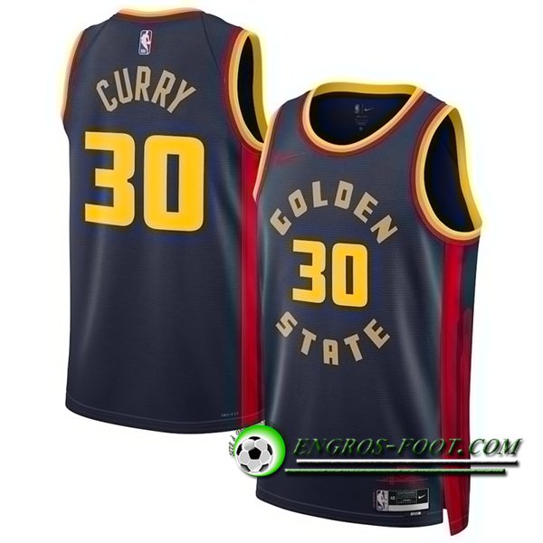 Maillot Golden State Warriors (CURRY #30) 2024/25 Noir/Jaune/Rouge