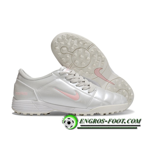 Nike Chaussures de Foot T90 TF Beige/Rose